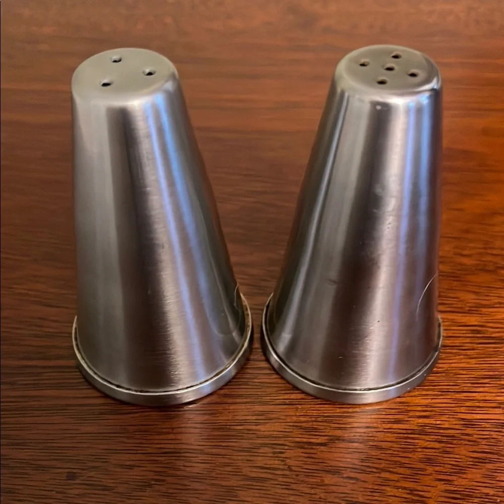 Vintage 18/8 Stainless Steel Japan Salt & Pepper Shakers 1970's